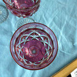 8pc Royal Doulton Ruby Red Cut to Clear Lead Crystal Wine Goblets England Signed - thumbnail 15 of 21