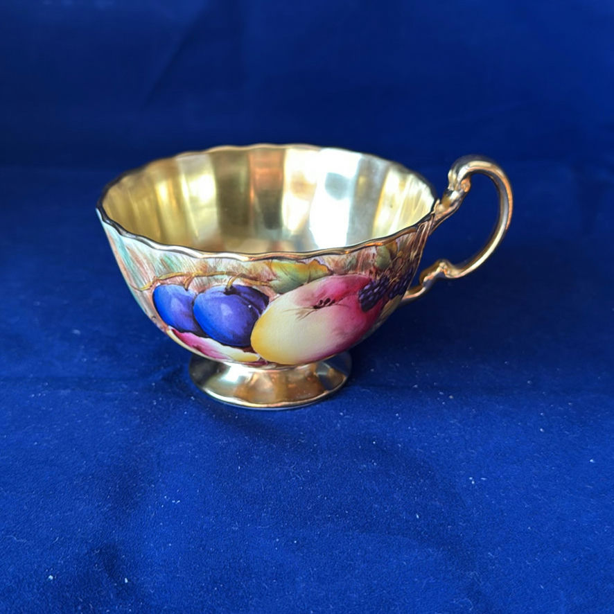 Aynsley Teacup And Saucer trio Orchard Gold - image 9 of 11