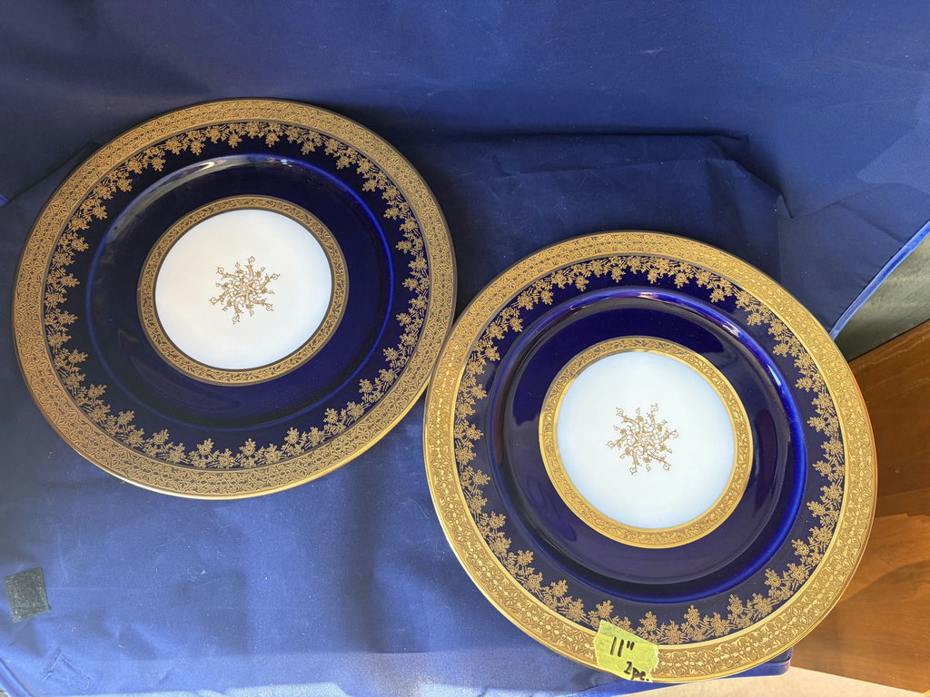 Antique Elite Works Limoges Cobalt Blue Heavy Gold Encrusted 11-Pc Service - image 16 of 19
