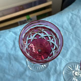 8pc Royal Doulton Ruby Red Cut to Clear Lead Crystal Wine Goblets England Signed - thumbnail 21 of 21