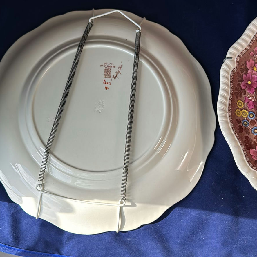 Antique English Transferware Plates Multi-Color Lot – Spode Delft Hurstmonceux & Wedgwood Ferrara - image 6 of 17