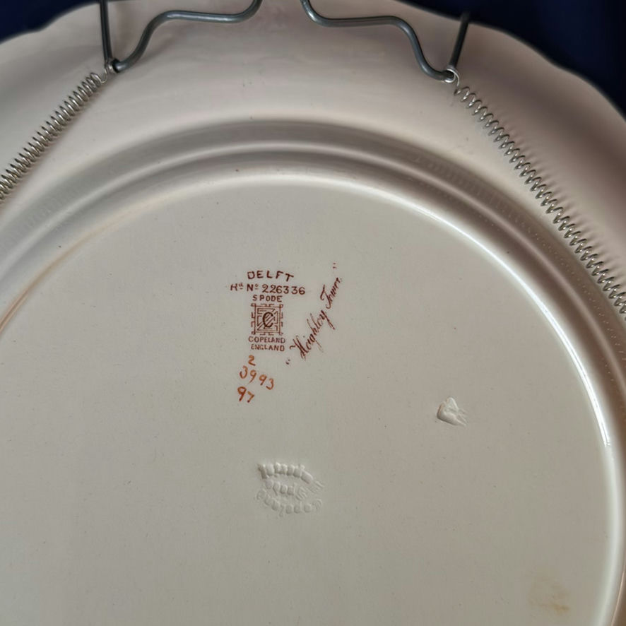 Antique English Transferware Plates Multi-Color Lot – Spode Delft Hurstmonceux & Wedgwood Ferrara - image 10 of 17