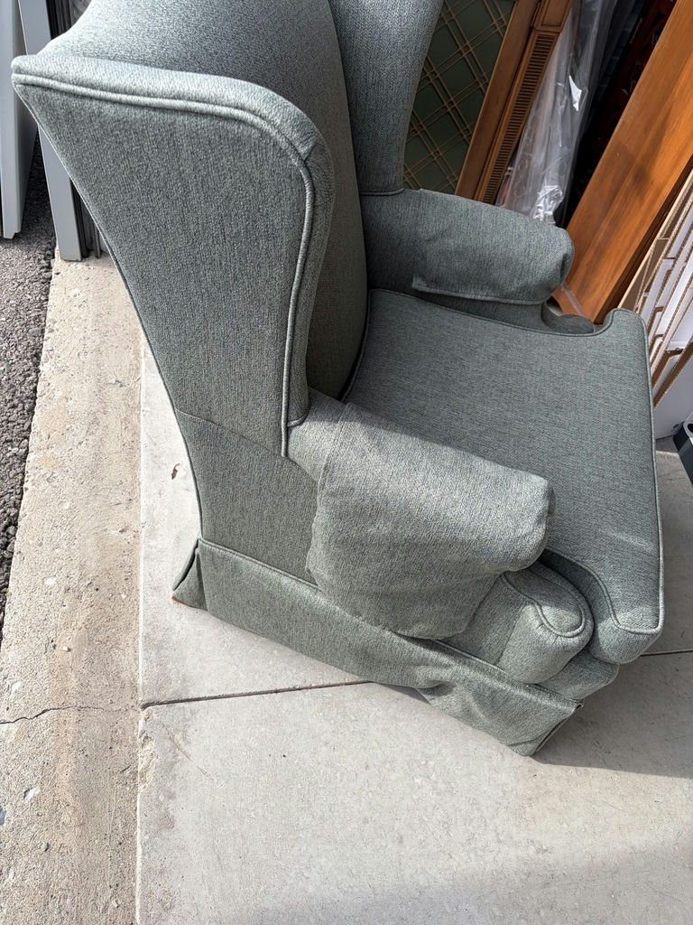 Sage Colour Wingback Armchair - image 2 of 8