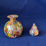 Vintage Murano Glass Trio Millefiori Gold Leaf Urn Vase Amedeo Rossetto Set Italian Art Glass - thumbnail 2 of 25