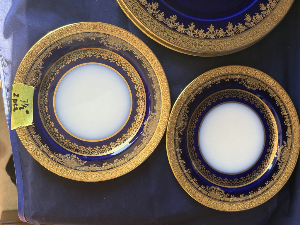 Antique Elite Works Limoges Cobalt Blue Heavy Gold Encrusted 11-Pc Service - image 13 of 19