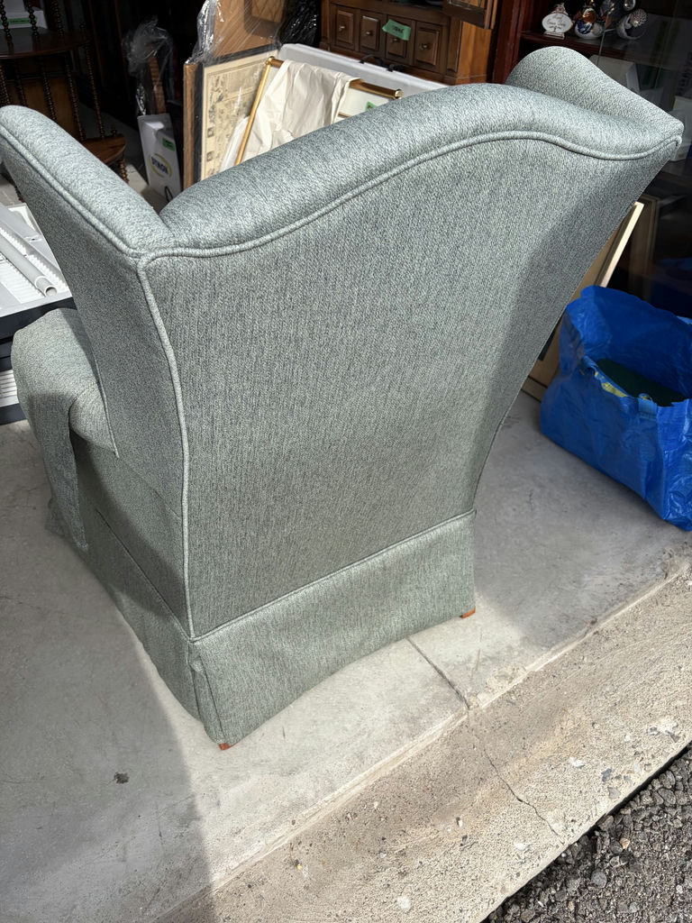 Sage Colour Wingback Armchair - image 6 of 8