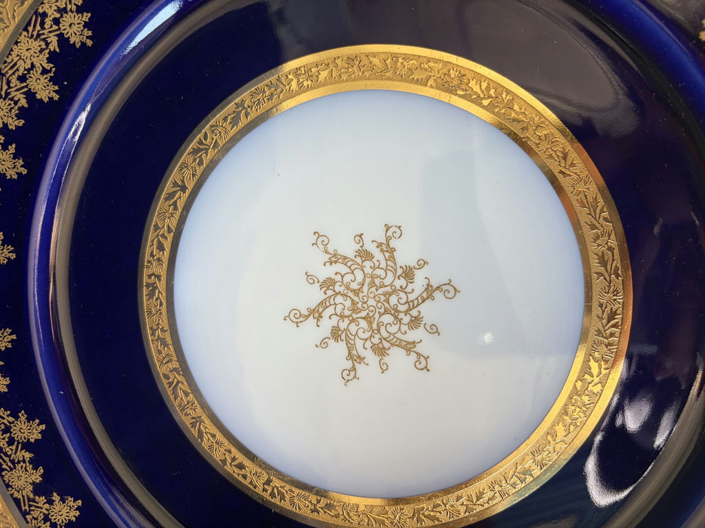 Antique Elite Works Limoges Cobalt Blue Heavy Gold Encrusted 11-Pc Service - image 18 of 19