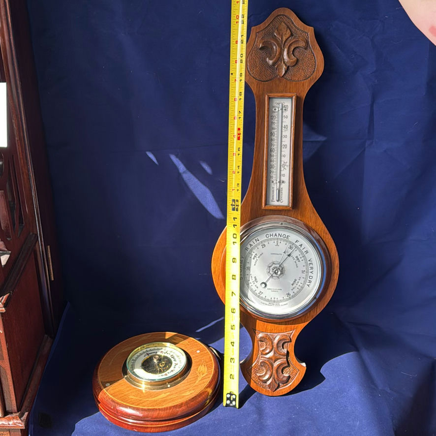 Wooden Wall Barometer and Round Weather Gauge - image 2 of 7