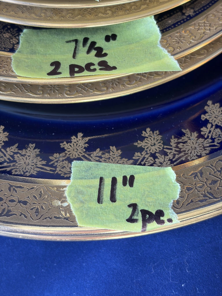 Antique Elite Works Limoges Cobalt Blue Heavy Gold Encrusted 11-Pc Service - image 4 of 19