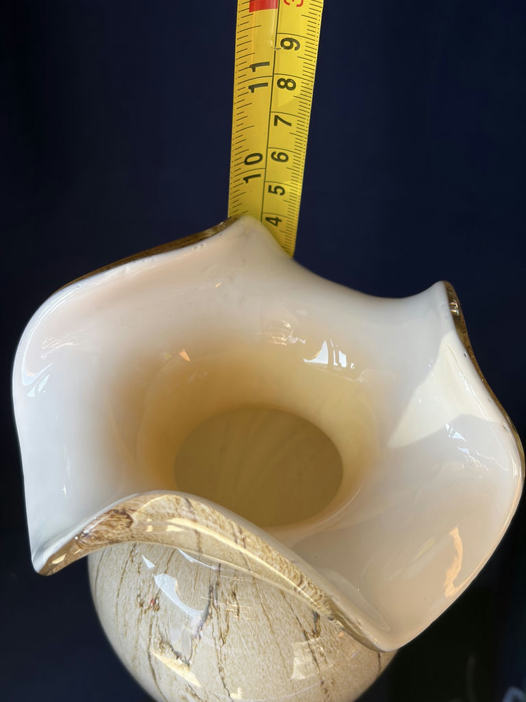 Pair of Fine Studio Art Glass Vases - Karl Schantz Style 17" Floor Vase & Murano Style 7.5" - image 13 of 14
