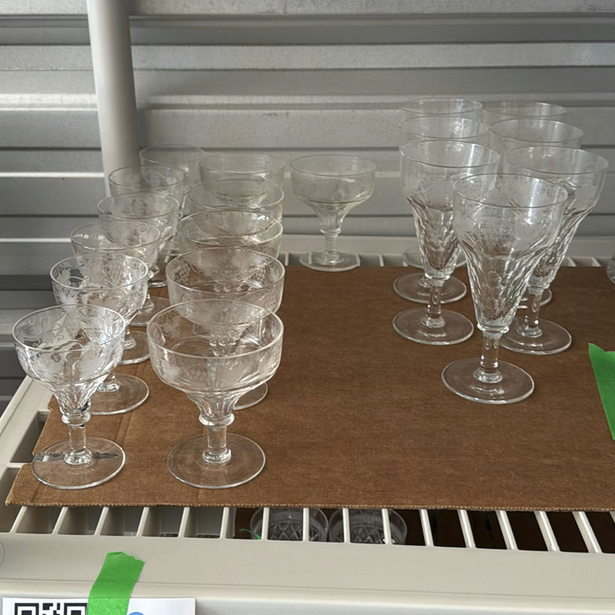 Antique Crystal Glasses In 3 Sizes - image 11 of 11