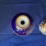 Vintage Royal Crown Derby Fine Bone China: Cobalt Blue Pedestal Vase & Traditional Imari Table Lighter with Lid - thumbnail 5 of 10