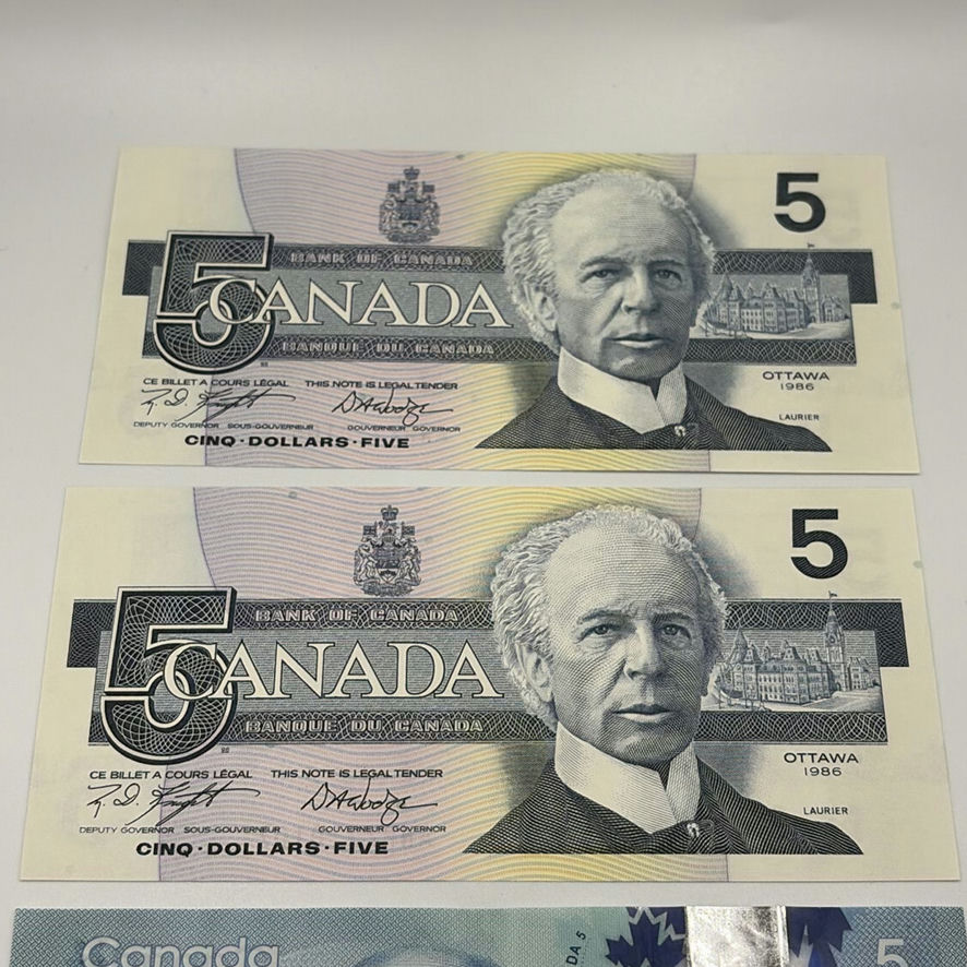 $5 Canadian Bills 1986 And 2013 - image 2 of 8