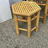 Hexagonal Bamboo Side Table and Stool - thumbnail 3 of 5