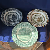 Lot of 3 Antique Transferware Plates - thumbnail 1 of 13