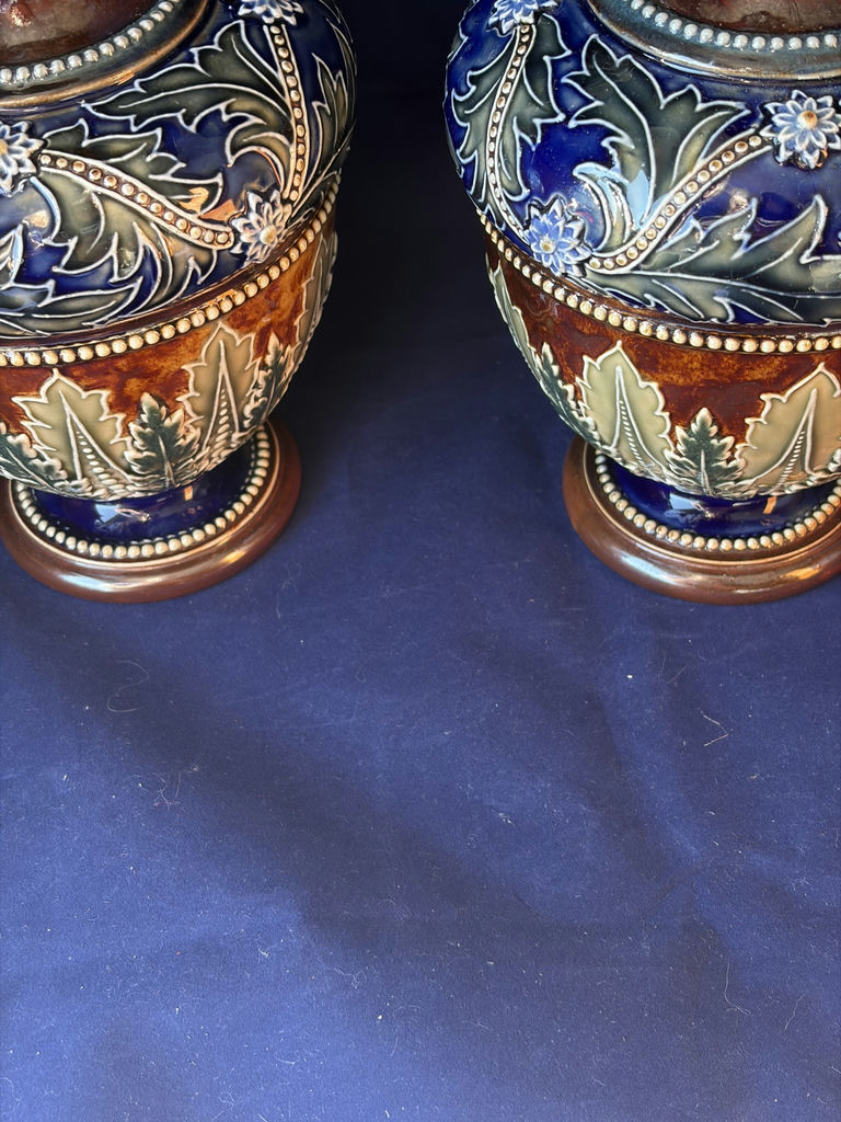 Pair of Antique Doulton Lambeth Stoneware Art Union Ewers by Emily Partington, c. 1895 - image 5 of 11