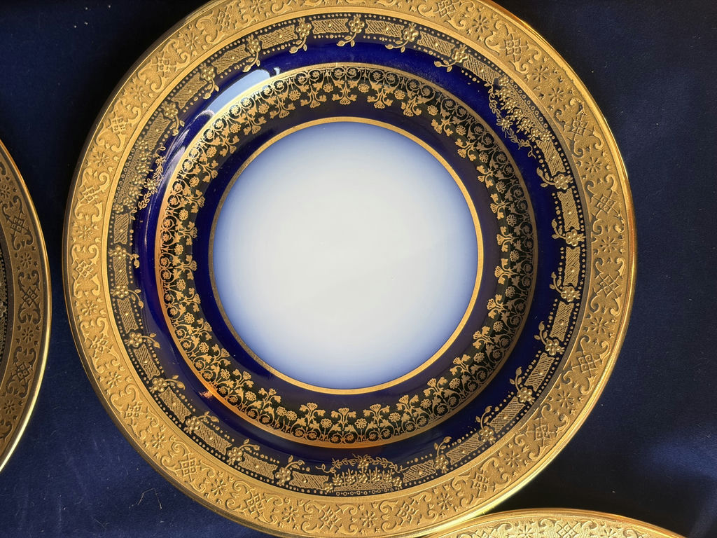 Antique Elite Works Limoges Cobalt Blue Heavy Gold Encrusted 11-Pc Service - image 11 of 19