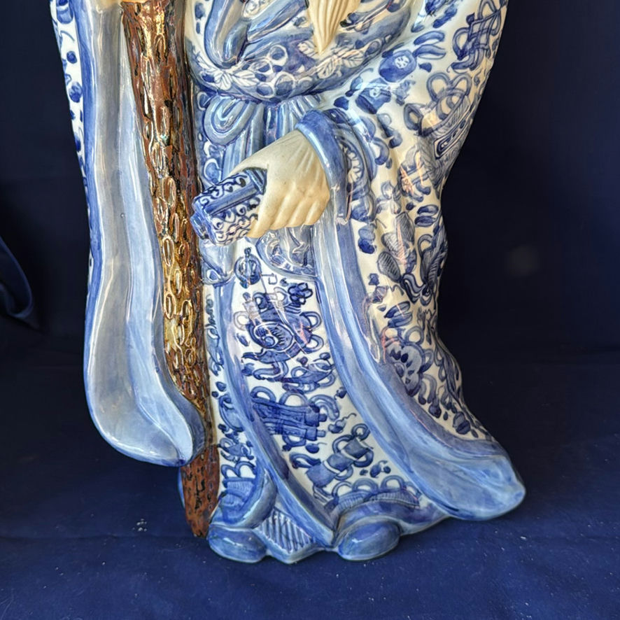 Vintage Japanes Kutani Jurojin God Of Longevity Statue - image 5 of 15