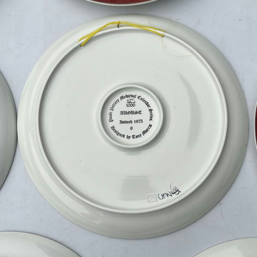 A Collection of twelve Poole pottery 'Medieval Calendar' series ceramic plates - image 18 of 26