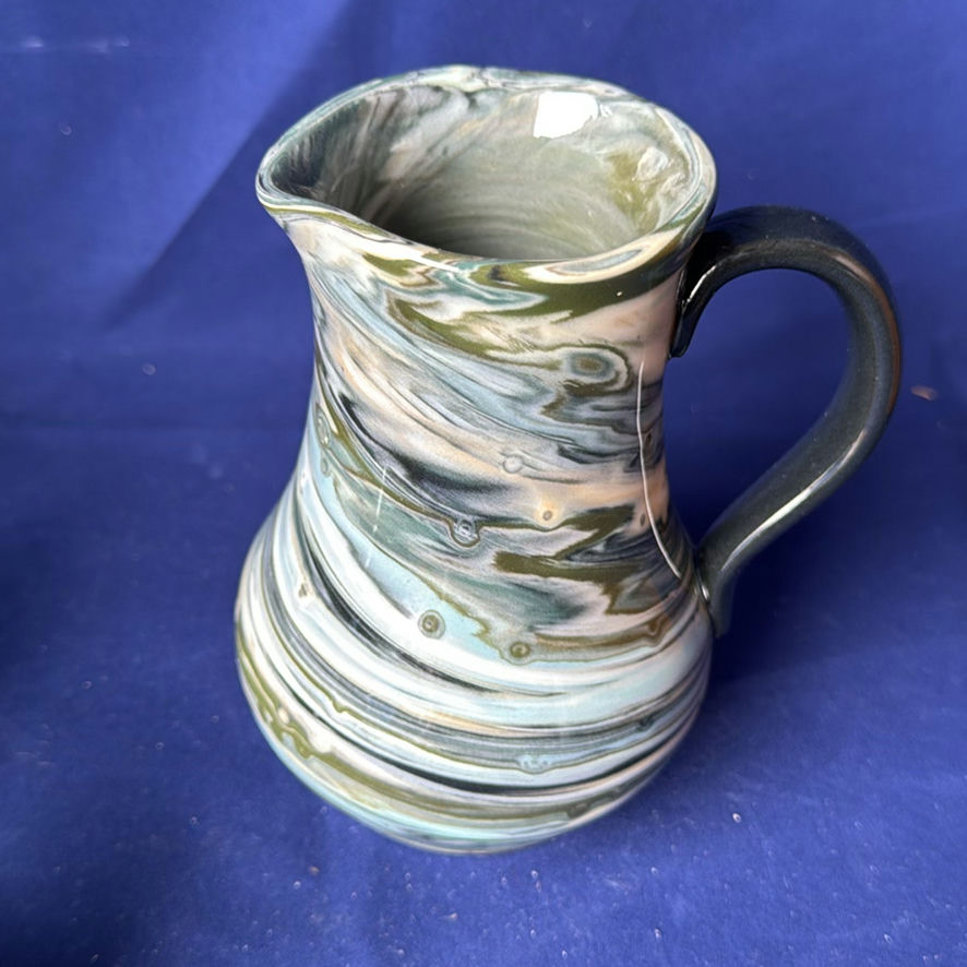 Collection of Marbled Pottery Bowls, Plate, Pitcher, and Vases - image 10 of 23