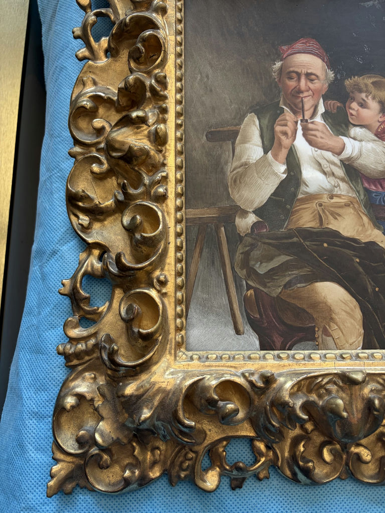 Antique C. 1890 Aurelio Innocenti Framed Porcelain Plaque "Non l'accende..." - Exceptional 1904 Provenance - image 11 of 13