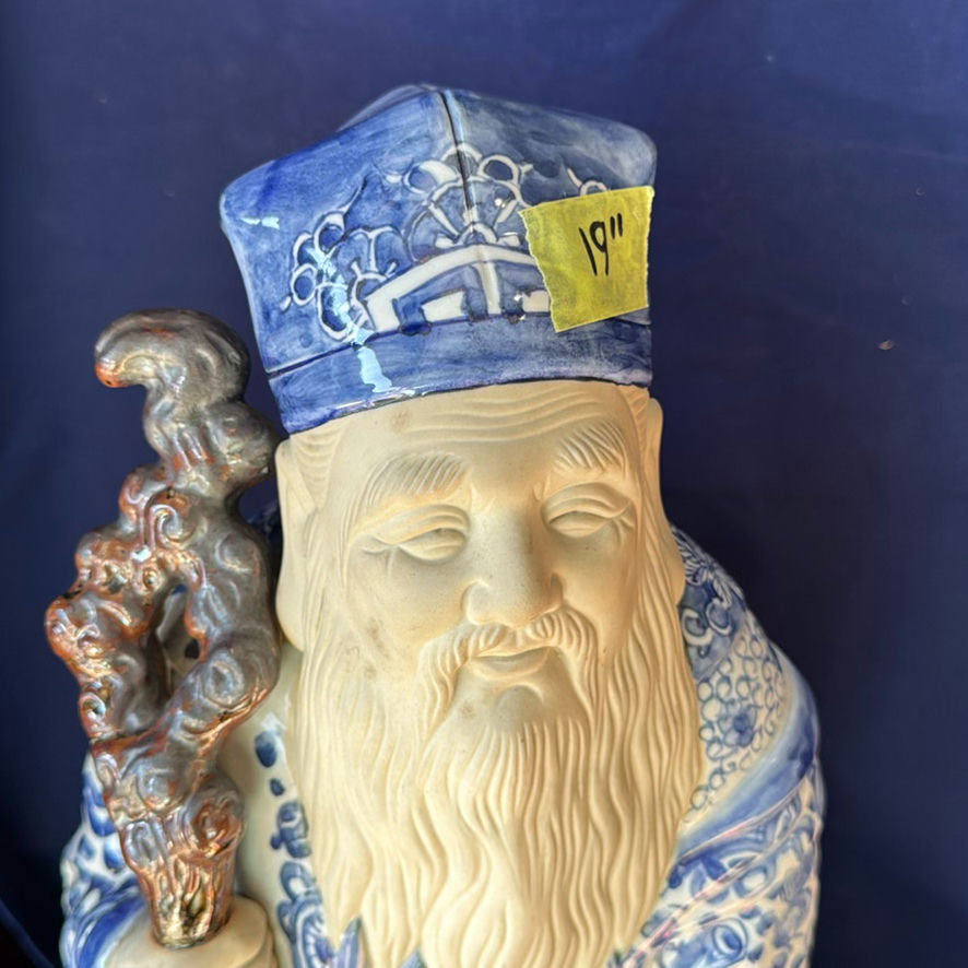 Vintage Japanes Kutani Jurojin God Of Longevity Statue - image 3 of 15