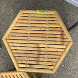 Hexagonal Bamboo Side Table and Stool - thumbnail 4 of 5