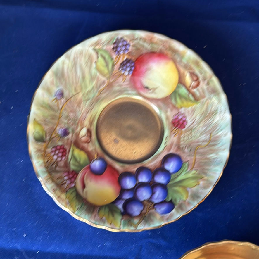 Aynsley Teacup And Saucer trio Orchard Gold - image 6 of 11