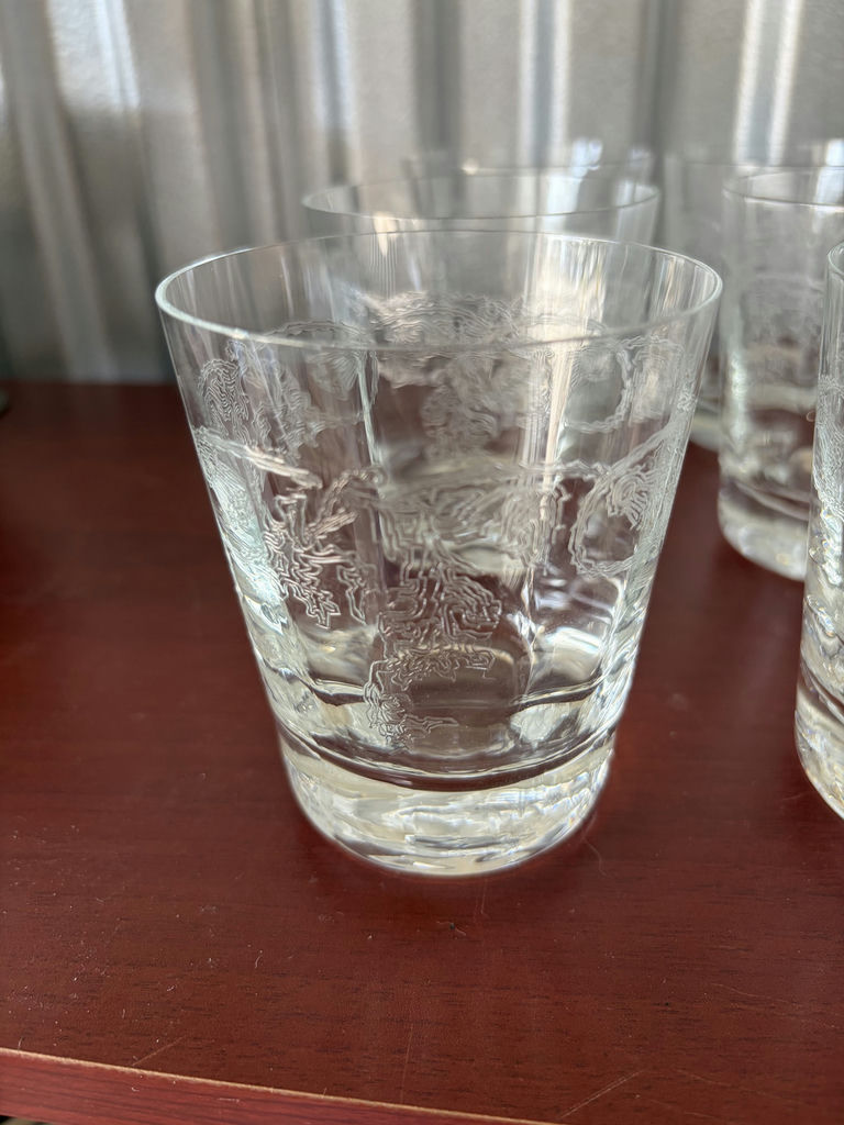 Vintage Thistle Bohemia Crystal Drinking Glasses - image 2 of 9