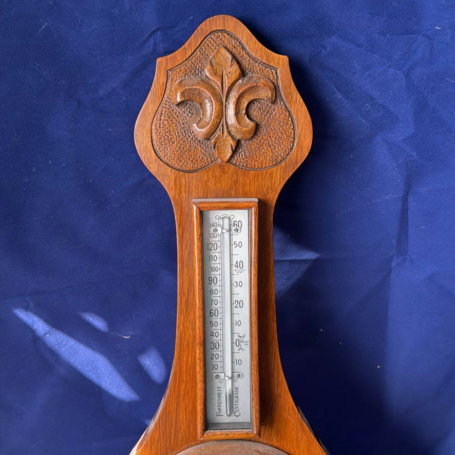 Wooden Wall Barometer and Round Weather Gauge - image 3 of 7