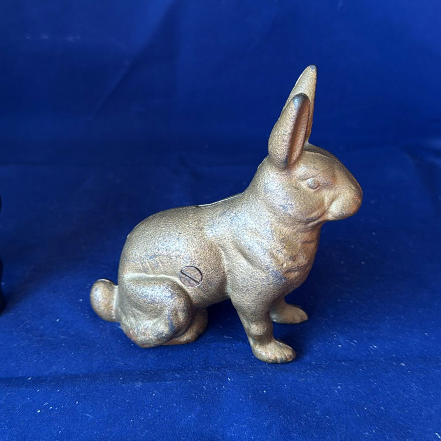 Vintage Cast Iron Rabbit And Lion Banks - image 4 of 10