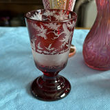 Vintage Bohemian Art Glass Collection – 5-Piece Estate Lot (Ruby, Cranberry & Cut-to-Clear) - thumbnail 4 of 22