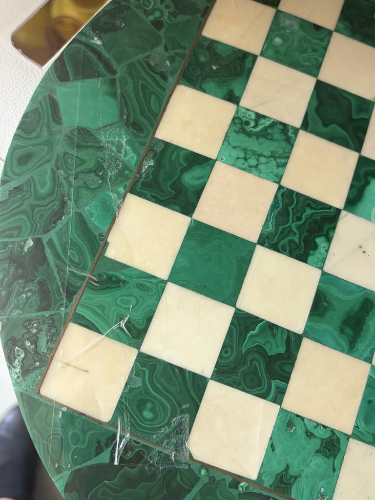Vintage Malachite Chessboard With Original Stone Pieces - image 12 of 13