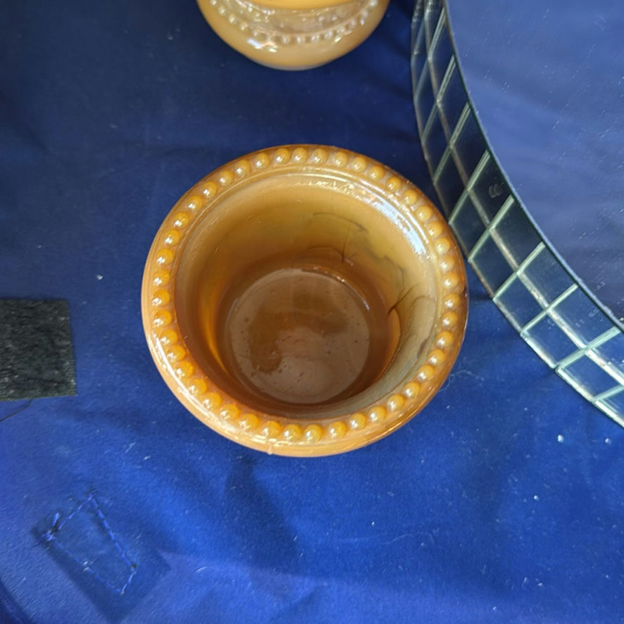 Doulton Lambeth Silicon Ware Ewers and Caramel Slag Glass - image 9 of 20
