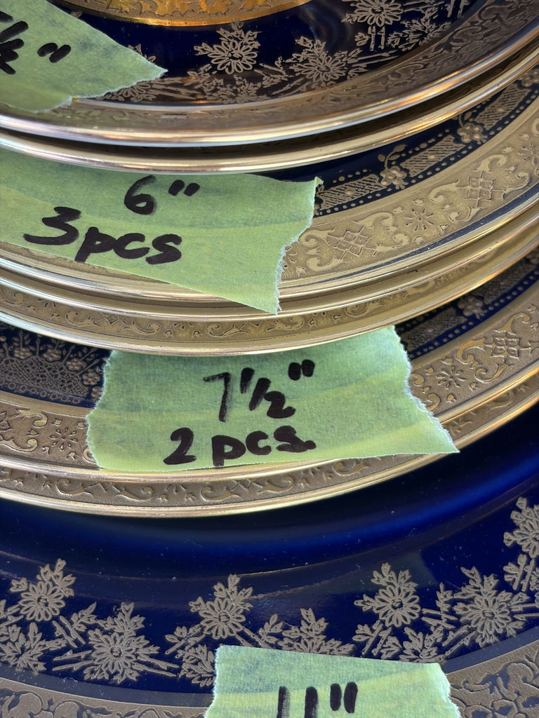 Antique Elite Works Limoges Cobalt Blue Heavy Gold Encrusted 11-Pc Service - image 3 of 19