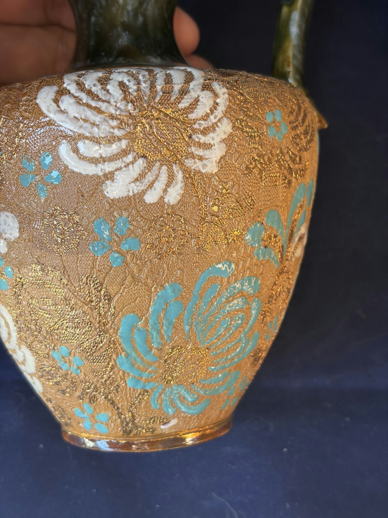 Antique Royal Doulton Lambeth Stoneware Ewer Trio c.1902 - Matched Collection - image 7 of 17