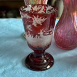 Vintage Bohemian Art Glass Collection – 5-Piece Estate Lot (Ruby, Cranberry & Cut-to-Clear) - thumbnail 3 of 22