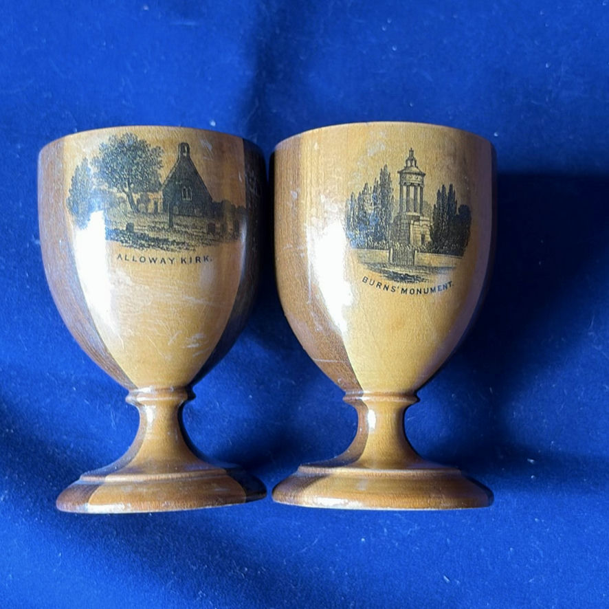Vintage Czech Tango Glass Enamel Bird Vase, Copper Bowl And Egg Cups - image 5 of 15
