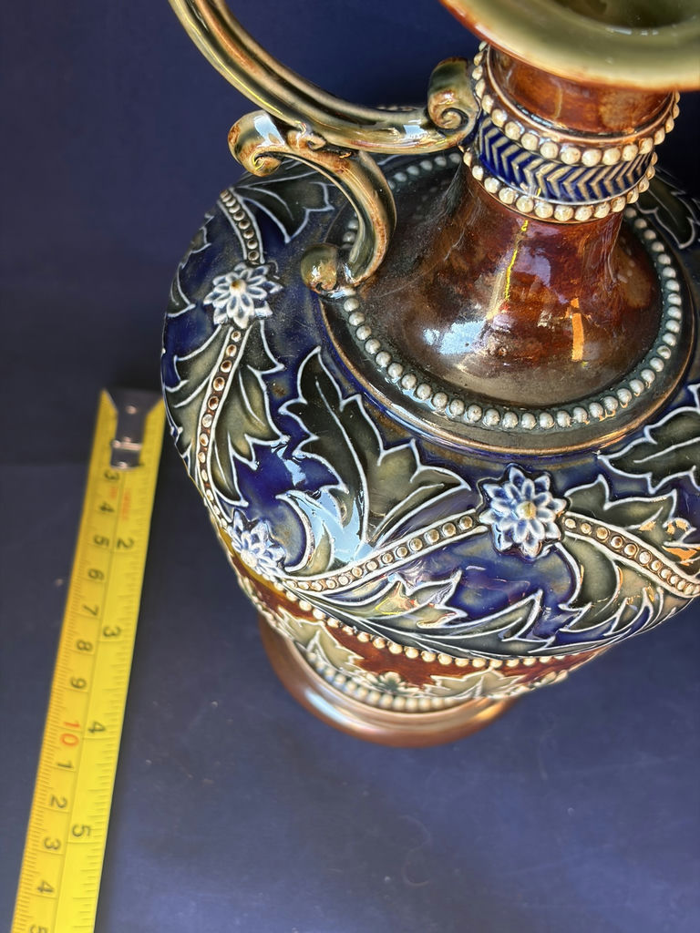 Pair of Antique Doulton Lambeth Stoneware Art Union Ewers by Emily Partington, c. 1895 - image 7 of 11