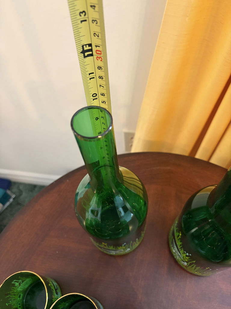Anchor Hocking Forest Green "Wine and Cheese Picnic - image 7 of 12