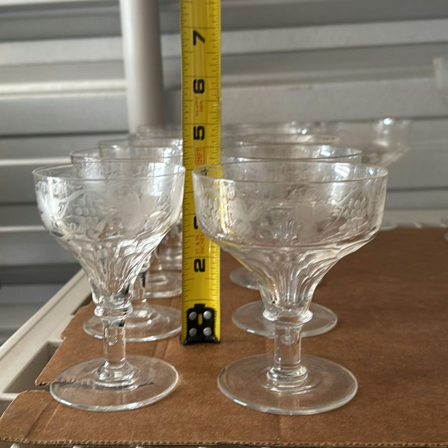 Antique Crystal Glasses In 3 Sizes - image 2 of 11