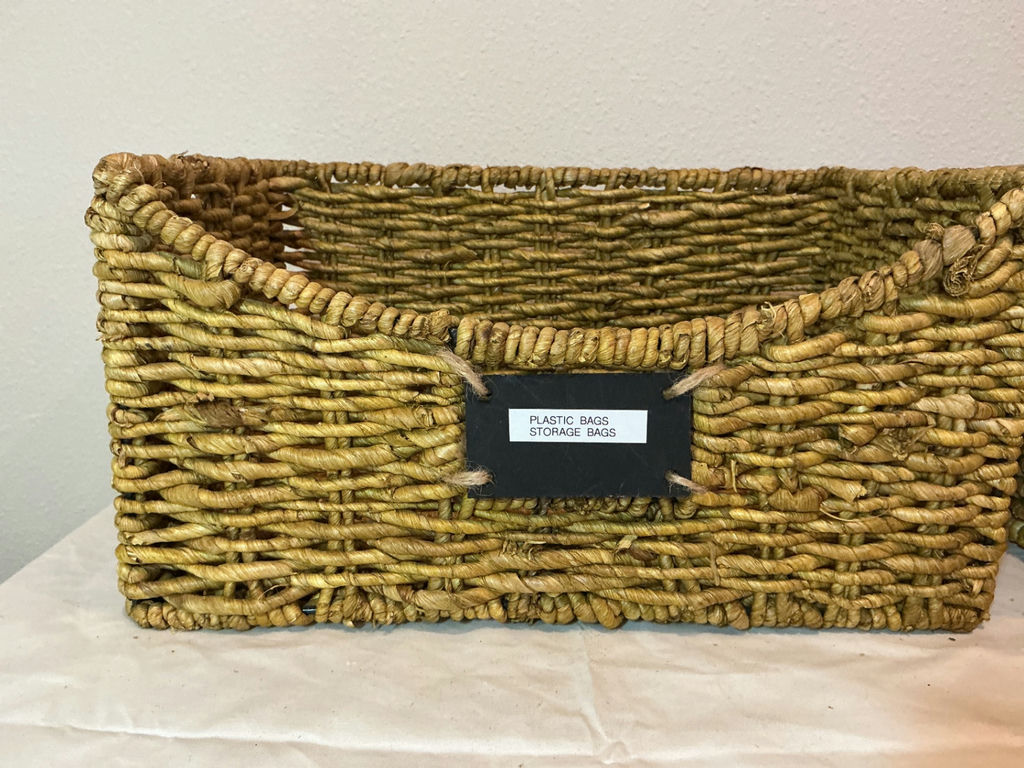 Three woven pantry storage baskets. - image 2 of 4