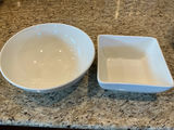 Four white ceramic serving bowls in varying sizes. - thumbnail 3 of 4