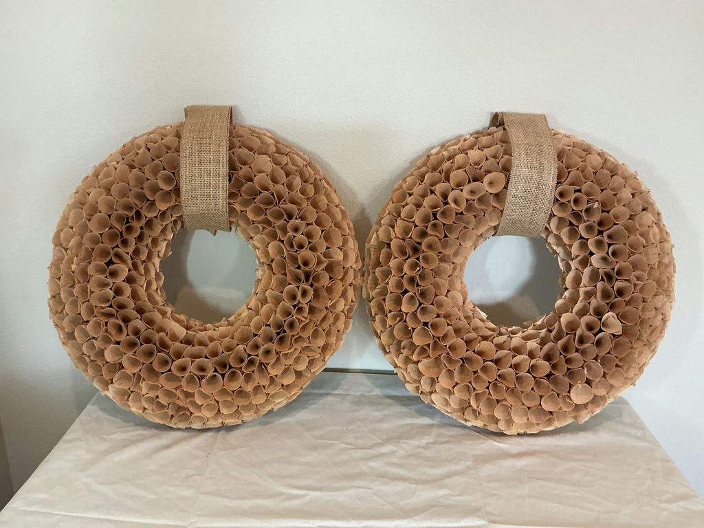 Copper metal pumpkins and autumn harvest decor. - image 5 of 5