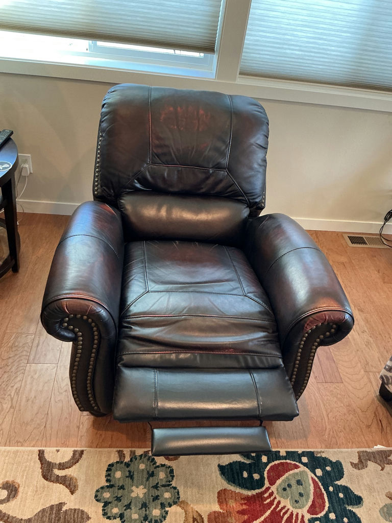 Beverly recliner. Brown faux leather.  - image 5 of 6