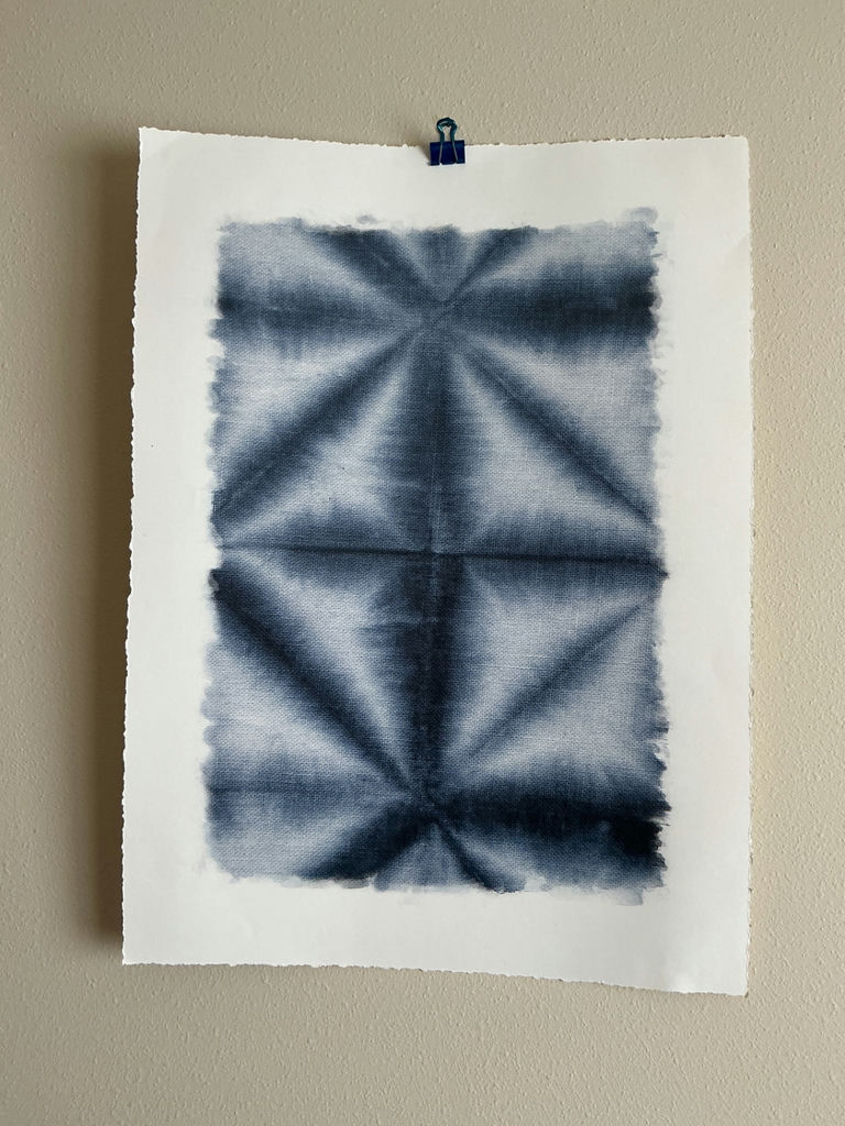 Pottery Barn textile prints with blue textured patterns. - image 3 of 4