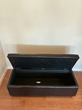 Dark Brown Faux Leather Storage Ottoman - thumbnail 2 of 5