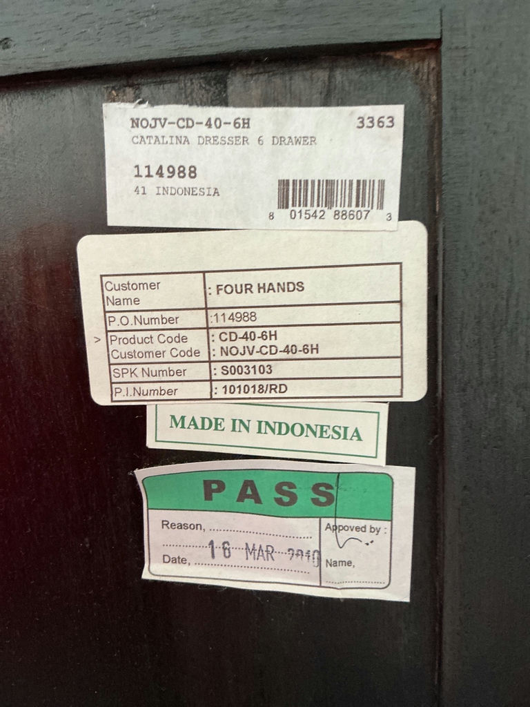 Catalina 6-Drawer Dresser from Indonesia.  - image 6 of 6