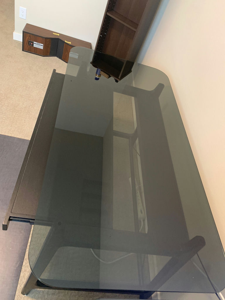 Glass-top office desk  - image 2 of 4