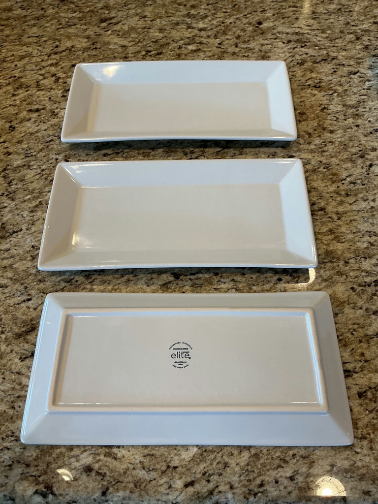 White Ceramic Multi-Compartment Serving Trays - image 3 of 6